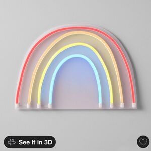 Pillowfort Neon Rainbow Large Room Decor Plug In Sign
